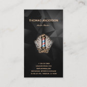 Carte De Visite Barber Salon Unique Pole Logo Professionnel (Dos)