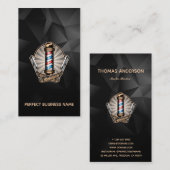 Carte De Visite Barber Salon Unique Pole Logo Professionnel (Devant / Derrière)