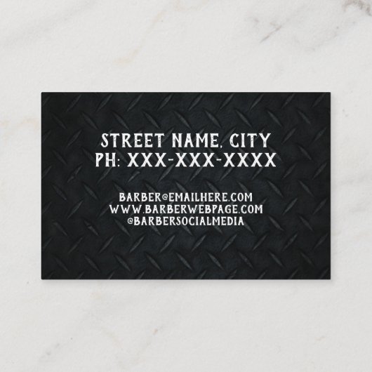 Carte De Visite Barber Scissors, barbier moderne et branché (Dos)