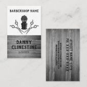 Carte De Visite Barber Scissors, barbier russe moderne et tendance (Devant / Derrière)
