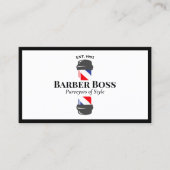 Carte De Visite Barber Shop, Barber Pole Classic (Devant)