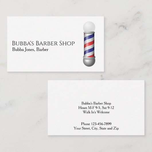 Carte De Visite Barber Shop Business Card (Devant / Derrière)