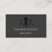 Carte De Visite Barber Shop Buzzer et ciseaux QR (Devant)