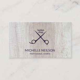 Carte De Visite Barber Shop Cheveux Bois