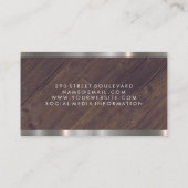 Carte De Visite Barber Shop | Ciseaux | Découpe en métal bois (Dos)