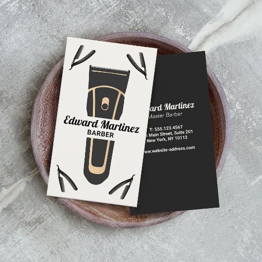 Carte De Visite Barber Shop Clipper Électrique, Razor