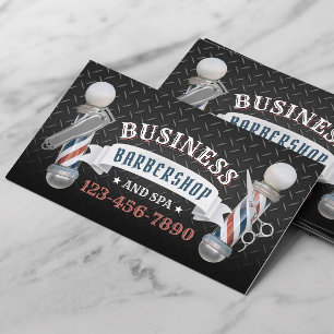 Carte De Visite Barber Shop Coiffeur Styliste Dark Metal Barbersho