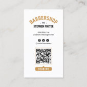 Carte De Visite Barber Shop Crâne & Lame Razor Coiffeur Blanc (Dos)