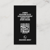 Carte De Visite Barber Shop Crown Logo Professionnel (Dos)