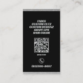 Carte De Visite Barber Shop Crown Wings Sparkly Logo Professionnel (Dos)