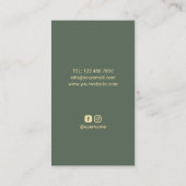 Carte De Visite Barber Shop Gold Barber Pole Barbier Barbier Hair  (Dos)