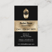 Carte De Visite Barber Shop hipster gold sparkling (Dos)