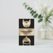 Carte De Visite Barber Shop hipster gold sparkling (Debout devant)