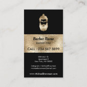 Carte De Visite Barber Shop hipster or pétillant (Dos)