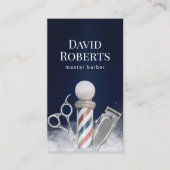Carte De Visite Barber Shop Navy Blue Professional Barbershop (Devant)