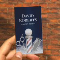 Barber Shop Navy Blue Professional Barbershop