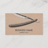 Carte De Visite Barber Shop Old School Barber Razor sur mesure (Devant)