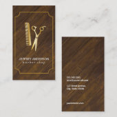 Carte De Visite Barber Shop | Or (Devant / Derrière)