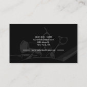 Carte De Visite Barber Shop Outils Coiffure Salon Coupe Simple Log (Dos)