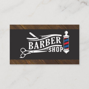 Carte De Visite Barber Shop   Poteau en barbre et outils