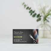 Carte De Visite Barber Shop Professional Dark Wood Cisseur d'argen (Debout devant)