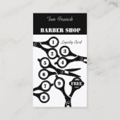 Carte De Visite Barber Shop professionnel noir&blanc Fidélité et (Dos)