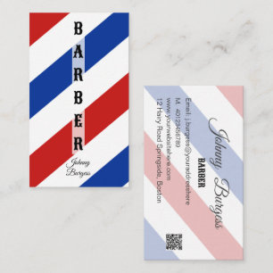 Carte De Visite Barber Shop QR Code Coiffeur moderne