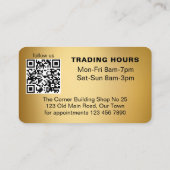 Carte De Visite Barber shop qr code or et noir (Dos)