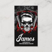 Carte De Visite Barber Shop Skull Peigne professionnelle (Devant)