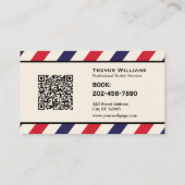 Carte De Visite Barber shop stripes barbershop logo (Dos)