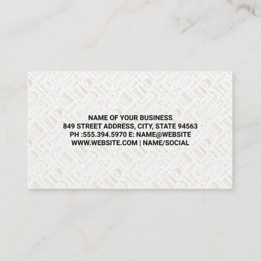 Carte De Visite Barber Shop Tools Motif (Dos)