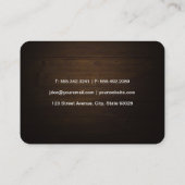 Carte De Visite Barber Shop Wood Arrière - plan Vignette (Dos)