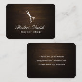Carte De Visite Barber Shop Wood Arrière - plan Vignette (Devant / Derrière)