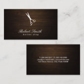 Carte De Visite Barber Shop Wood Arrière - plan Vignette (Devant / Derrière)