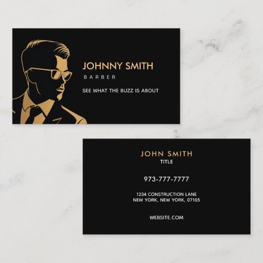 Carte De Visite Barber Slogans (Devant / Derrière)