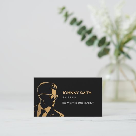 Carte De Visite Barber Slogans (Debout devant)