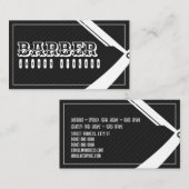 Carte De Visite Barber style élégant professionnel noir gris (Devant / Derrière)