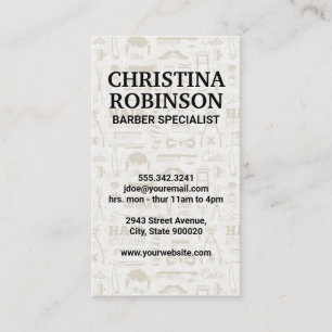 Carte De Visite Barber Tools et Motifs d'icônes