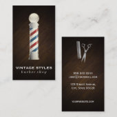 Carte De Visite Barbers Poll et Shears (Devant / Derrière)