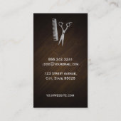 Carte De Visite Barbers Poll et Shears (Dos)