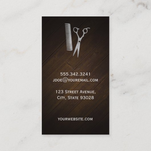 Carte De Visite Barbers Poll et Shears (Dos)