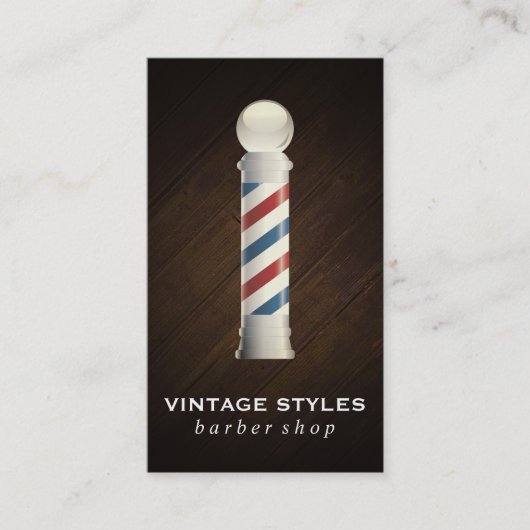 Carte De Visite Barbers Poll et Shears (Devant)