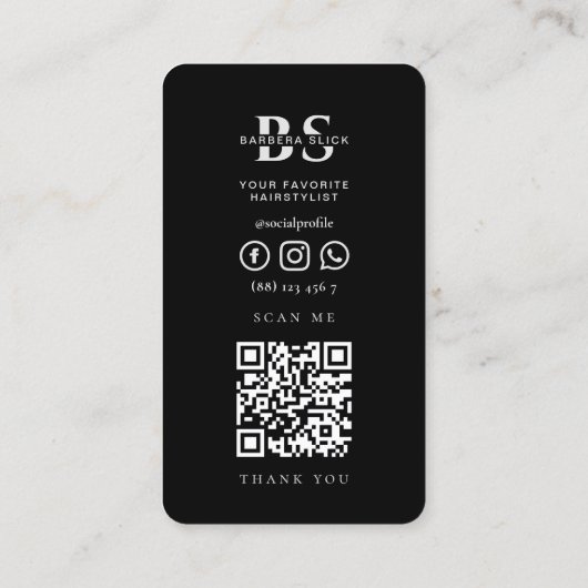 Carte De Visite Barbershop Barber Classic Pole d'argent noir (Dos)