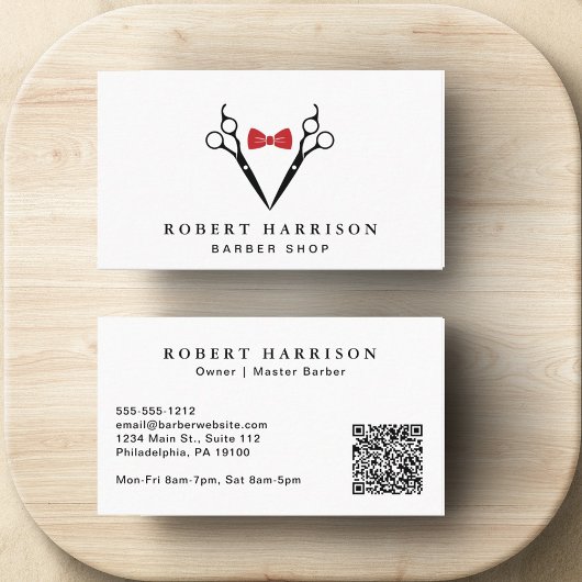 Carte De Visite Barbershop Barber Code QR