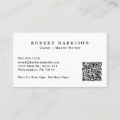 Carte De Visite Barbershop Barber Code QR (Dos)