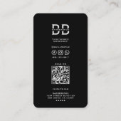 Carte De Visite Barbershop Barber Moderne Ciseaux d'argent noir (Dos)