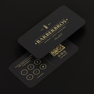 Carte De Visite Barbershop Barber Pole Élégant Black Loyalty