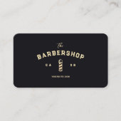 Carte De Visite Barbershop Black Barber's Pole Hommes coupe-cheveu (Devant)
