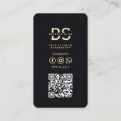 Carte De Visite Barbershop Black Barber's Pole Hommes coupe-cheveu (Dos)