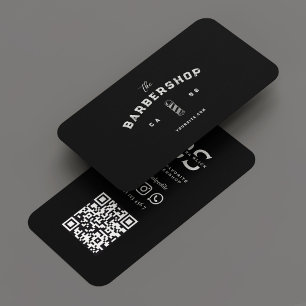 Carte De Visite Barbershop Black Gris Poteau Barber Vintage